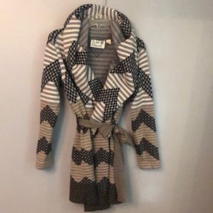 Anthropologie Field Flower hooded sweater jacket, extra small